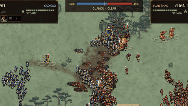 Cao Cao's and Yuan Shao's armies clash at Guandu