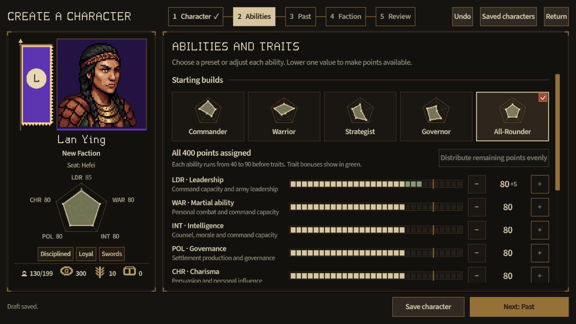 Creating a ruler: abilities and traits