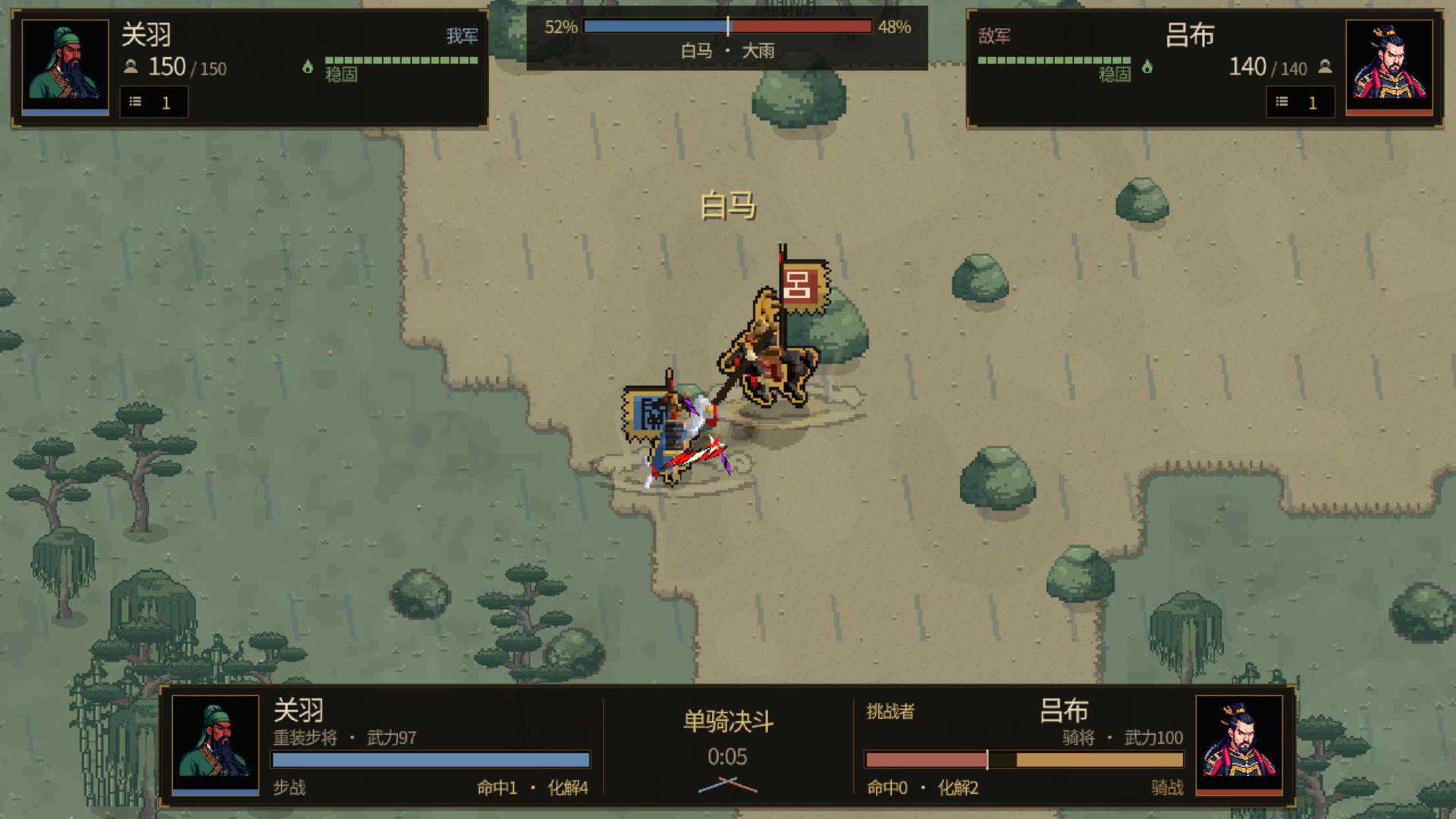 Guan Yu and Lu Bu in single combat